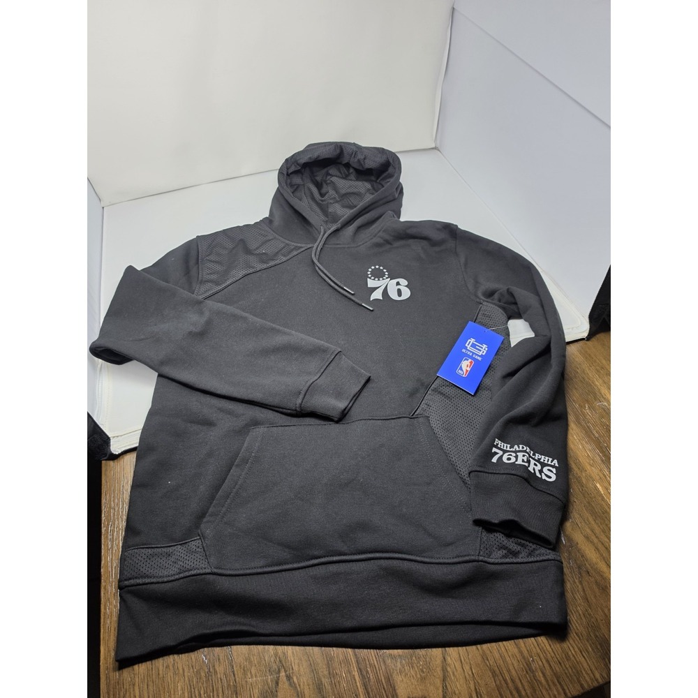 Men's Large NBA Philadelphia 76ers Ultra Game Black Hoodie Sz Medium